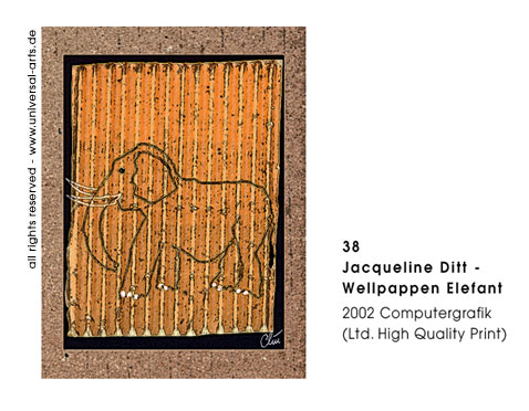 Jacqueline Ditt - Wellpappen Elefant (Cardboard Elephant)