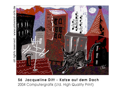Jacqueline Ditt - Katze auf dem Dach (Cat on the Roof)