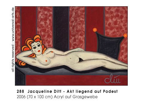 Jacqueline Ditt - Akt liegend auf Podest (Nude lying on Podium)