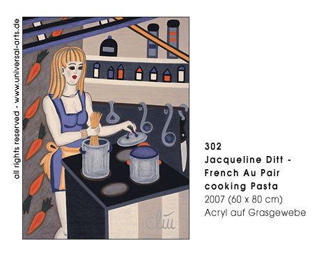 Jacqueline Ditt - French Au Pair cooking Pasta (Französisches Au Pair Mädchen beim Pasta kochen)