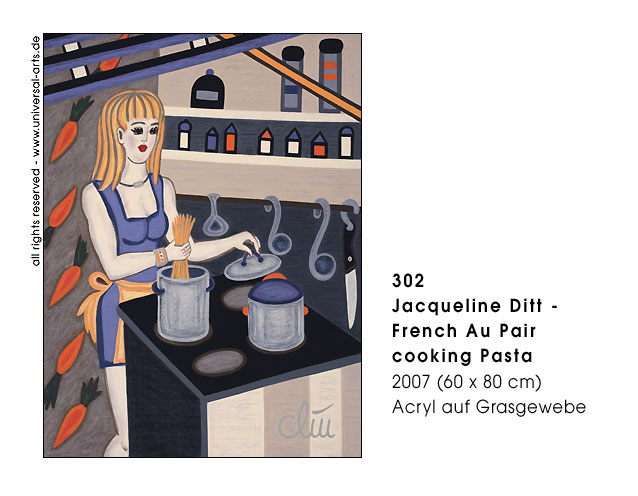Jacqueline Ditt - French Au Pair cooking Pasta (Französisches Au Pair Mädchen beim Pasta kochen)