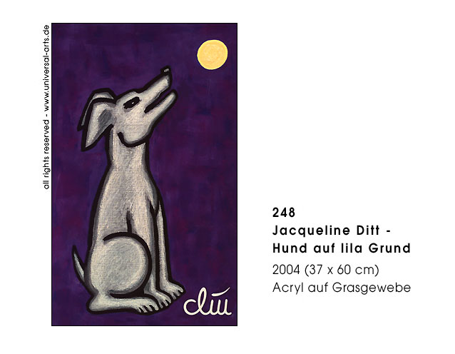 Jacqueline Ditt - Hund auf lila Grund (Dog on purple Font)