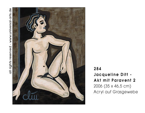 Jacqueline Ditt - Akt mit Paravent 2 (Nude with Folding-screen 2)