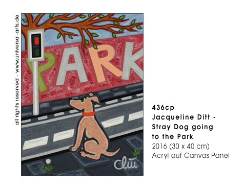 Jacqueline Ditt - Stray Dog going to the Park (Streunender Hund in den Park gehend)