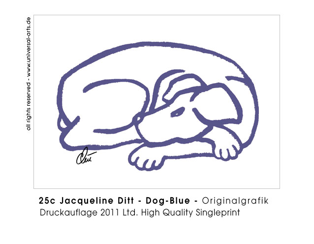 Jacqueline Ditt - Dog - Blue (Hund - Blau)