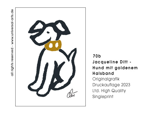 Jacqueline Ditt - Hund mit goldenem Halsband (Dog with golden Collar) 