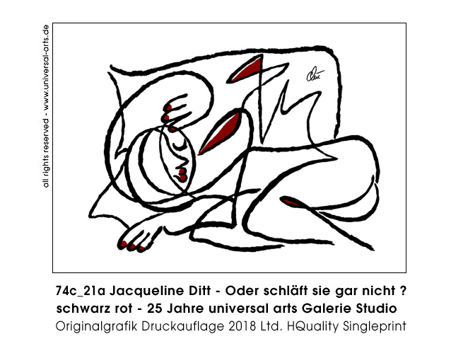 Jacqueline Ditt - Oder schläft sie gar nicht? - schwarz rot (Or isn't she sleeping ? - black red)