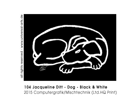 Jacqueline Ditt -Dog - Black and White (Hund - Schwarz und Weiss)