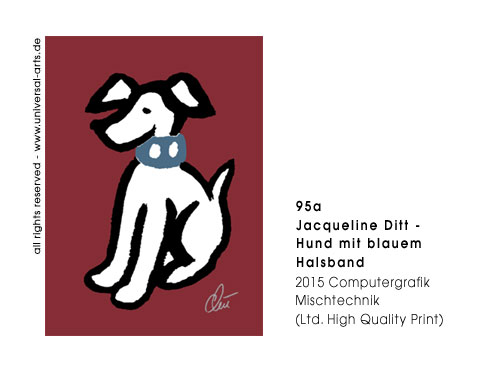 Jacqueline Ditt - Hund mit blauem Halsband  (Dog with blue Collar) 