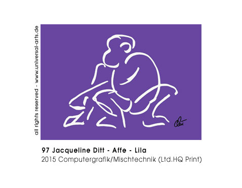 Jacqueline Ditt - Affe - Lila  (Monkey - purple)