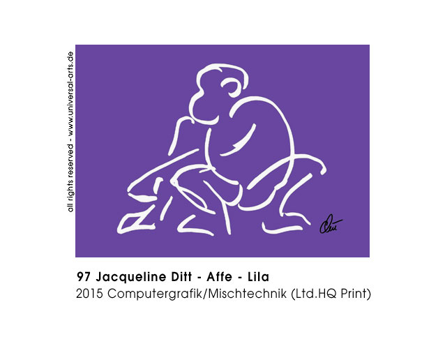 Jacqueline Ditt - Affe - Lila  (Monkey - purple)