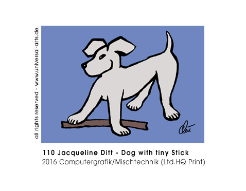 Jacqueline Ditt - Dog with tiny Stick (Hund mit Stckchen)