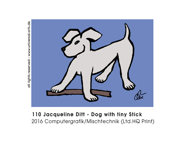 Jacqueline Ditt - Dog with tiny Stick (Hund mit Stckchen)