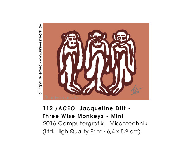 Jacqueline Ditt - Three Wise Monkeys - Mini (Drei Weise Affen - Mini)
