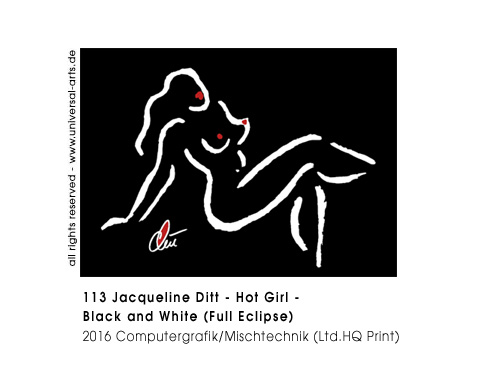 Jacqueline Ditt - Hot Girl - Black and White / Full Eclipse (Heisses Mädchen - Schwarz und Weiss / totale Mondfinsternis)
