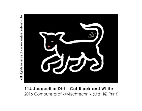 Jacqueline Ditt - Cat Black and White (Katze Schwarz und Weiss) 