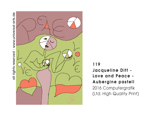 Jacqueline Ditt - Love and Peace - Aubergine pastell (Liebe und Frieden - Aubergine pastell)