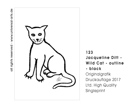 Jacqueline Ditt - Wild Cat - outline - black (Wilde Katze - outline - schwarz)