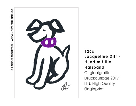 Jacqueline Ditt - Hund mit lila Halsband (Dog with purple Collar)