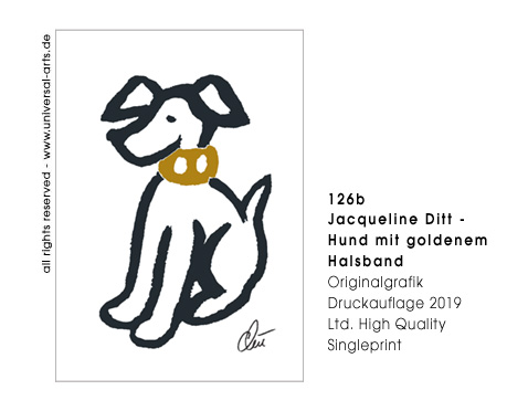 Jacqueline Ditt - Hund mit goldenem Halsband (Dog with golden Collar)