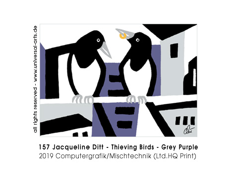 Jacqueline Ditt - Thieving Birds - Grey Purple (Diebische Vögel)