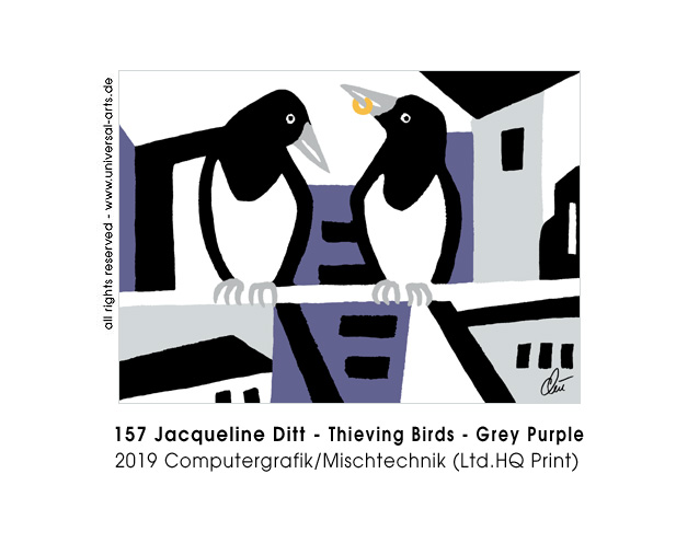 Jacqueline Ditt - Thieving Birds - Grey Purple (Diebische Vögel)