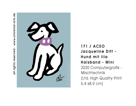 Jacqueline Ditt -Hund mit lila Halsband - Mini (Dog with purple Collar - Mini)