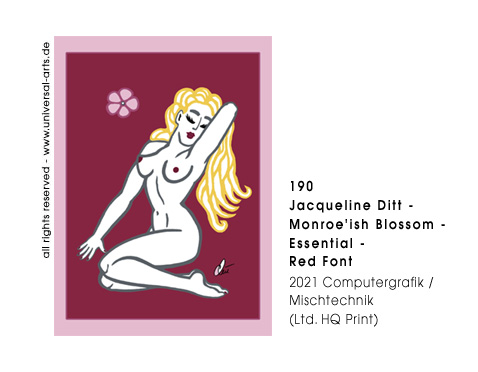 Jacqueline Ditt - Monroe'ish Blossom - Essential - Red Font (Monroeähnliche Blüte - Essenziell - Roter Hintergrund)