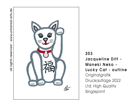 Jacqueline Ditt - Maneki Neko - Lucky Cat - outline (Maneki Neko Glückskatze - outline)