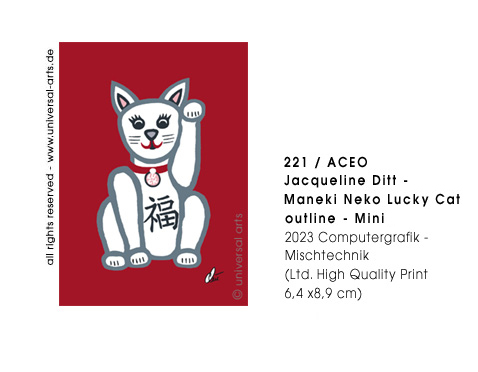 Jacqueline Ditt - Maneki Neko Lucky Cat outline - Mini  (Maneki Neko Glückskatze outline- Mini)