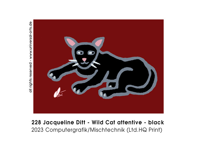 Jacqueline Ditt - Wild Cat attentive - black (Wildkatze aufmerksam - schwarz)