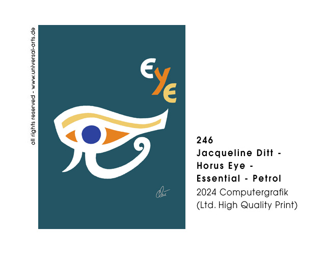 Jacqueline Ditt - Horus Eye - Essential - Petrol (Horus Auge - Essenziell - Petrol Hintergrund)