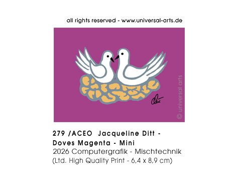 Jacqueline Ditt - Doves Magenta  - Mini (Friedenstauben Magenta - Mini)