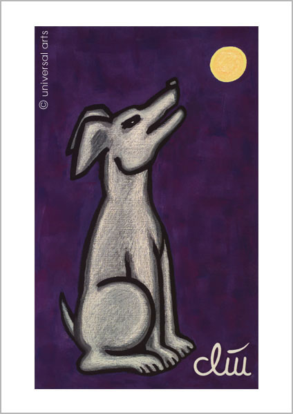 Jacqueline Ditt - Hund auf lila Grund (Dog on purple Font)