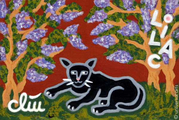 JACQUELINE DITT Stray Cat A4 DRUCK nach Gemälde schwarze Katze Bilder Kunst