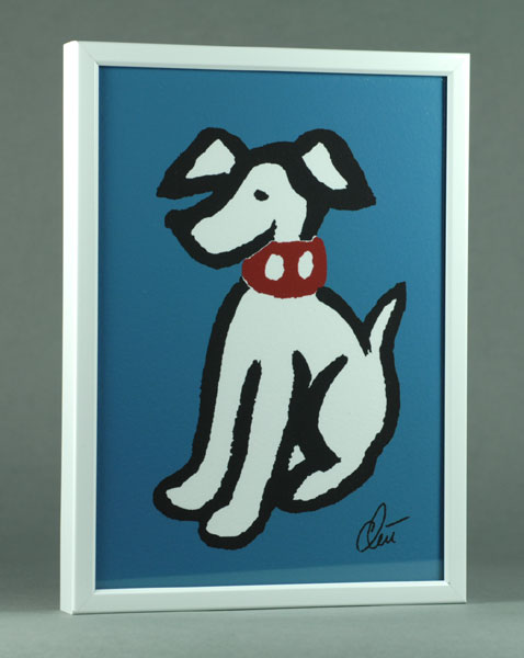 Jacqueline Ditt - Hund mit rotem Halsband  (Dog with red Collar)