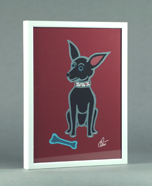 Jacqueline Ditt - The Chihuahua Dog Black - outline - Red Font (Der Chihuahua Hund Schwarz - outline - Roter Hintergrund)